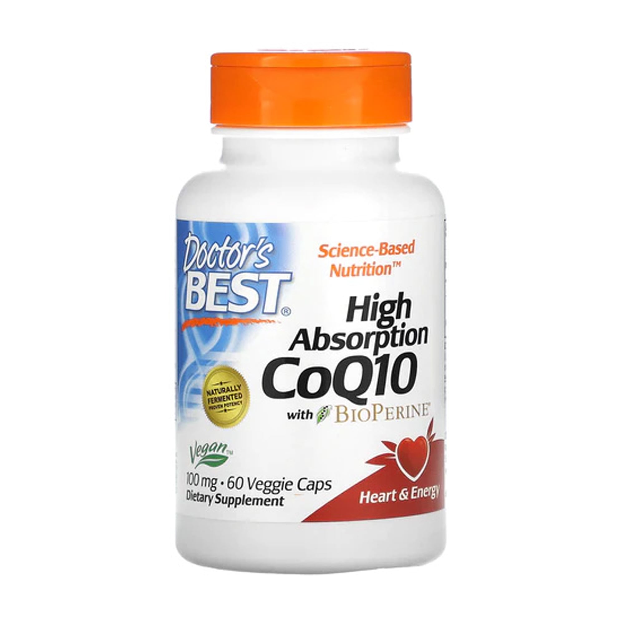 Коензим Q10 Doctor's Best High Absorption CoQ10, 100 мг, 60 веганських капсул