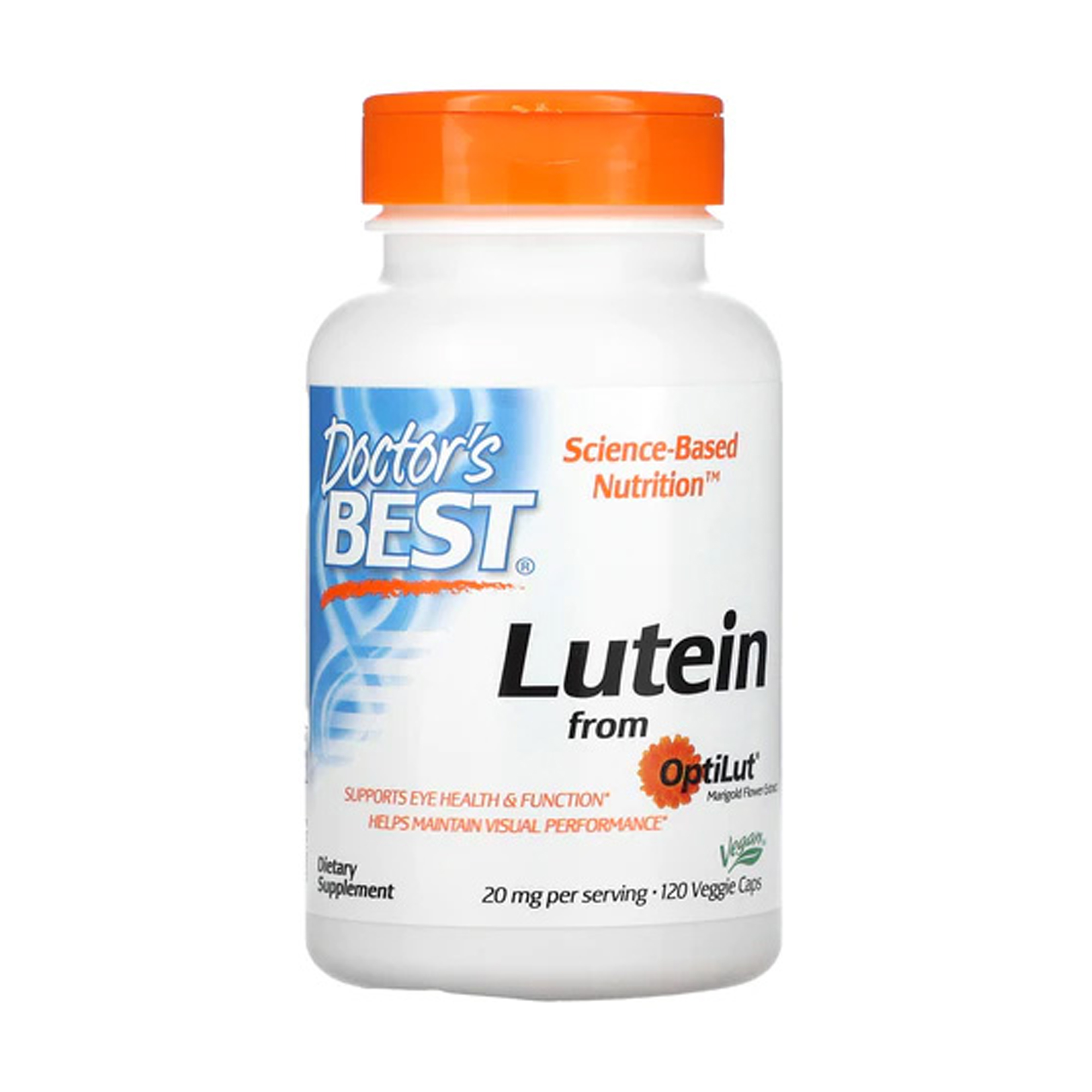 Лютеїн Doctor's Best Lutein with Optilut, 10 мг, 120 веганських капсул