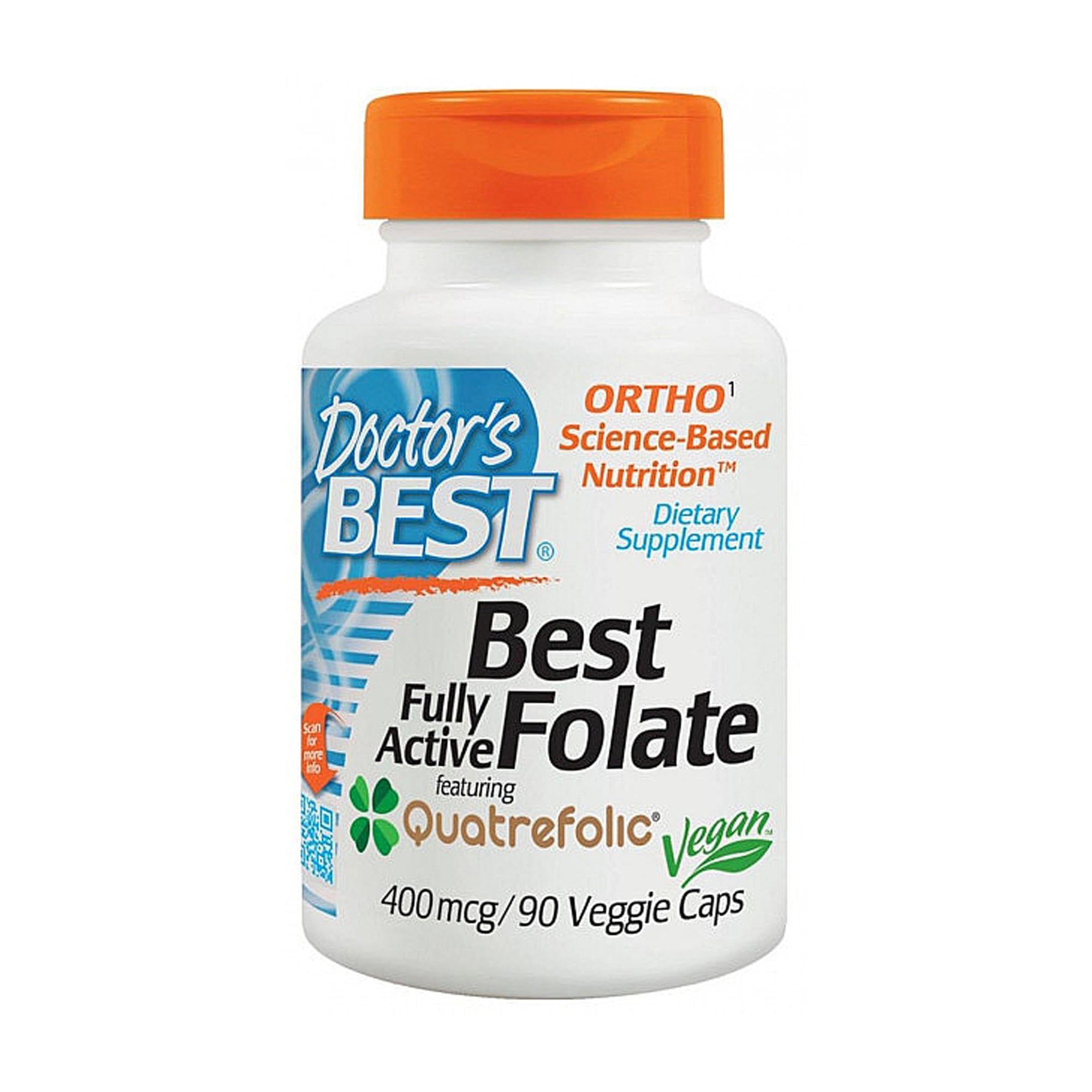 Повністю активний фолат Doctor's Best Fully Active Folate 400 мкг, 90 веганських капсул